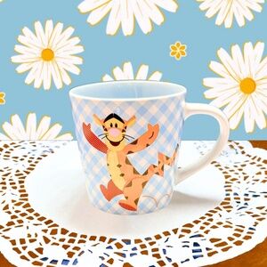 Disney Tigger Mini Coffee Mug, Winnie the Pooh, Gingham Pattern, 8 oz